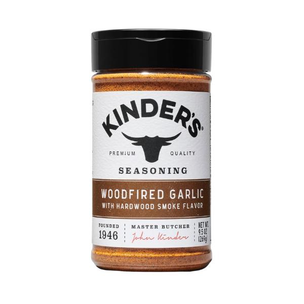 Kinder's Woodfired Garlic Campfire Rub - Premium Quality Seasoning with Hardwood Smoke Flavor for Grilling - 9.5 oz Jar