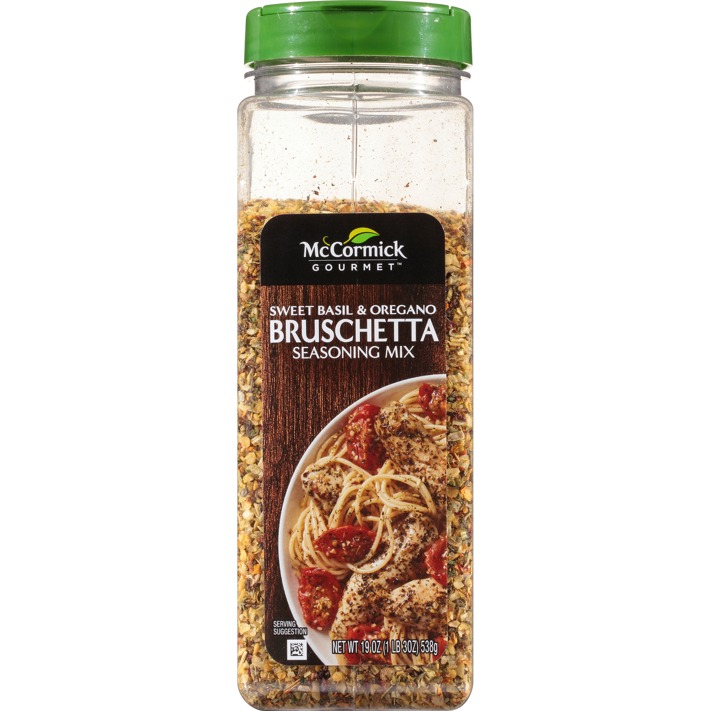 McCormick Gourmet Bruschetta seasoning mix, sweet basil & oregano, 19-oz., plastic shaker