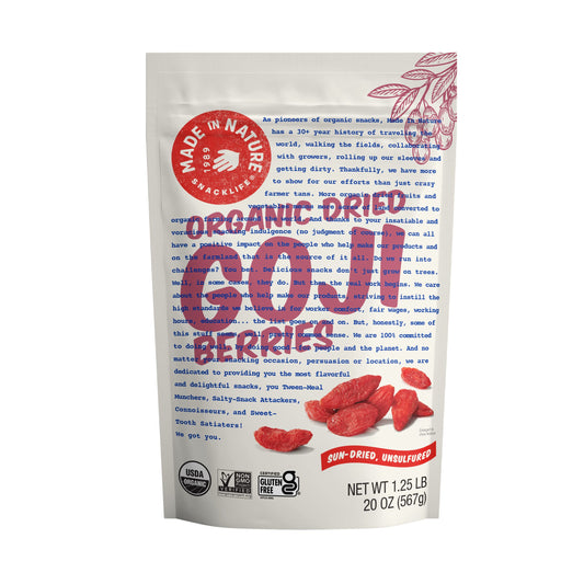 Made In Nature Organic Sun-Dried Goji Berries, 20 Ounce (Pack of 1) – Vegan Snack, Non-GMO, Unsulfured, Gluten Free
