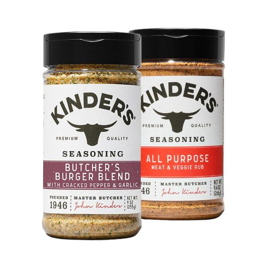 Kinder's Premium Quality Butcher's Burger Blend & All Purpose Meat & Veggie Rub - Flavorful Delight for Bold Juicy Burgers - BBQ Burger Kit Seasoning