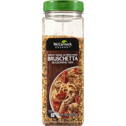 McCormick Gourmet Bruschetta seasoning mix, sweet basil & oregano, 19-oz., plastic shaker